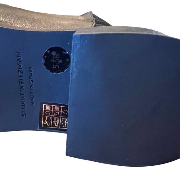 Stuart Weitzman 5050 Bold Logo Boots Rare Silver Heel Emblem Size 5.5 Brand New - Picture 15 of 16